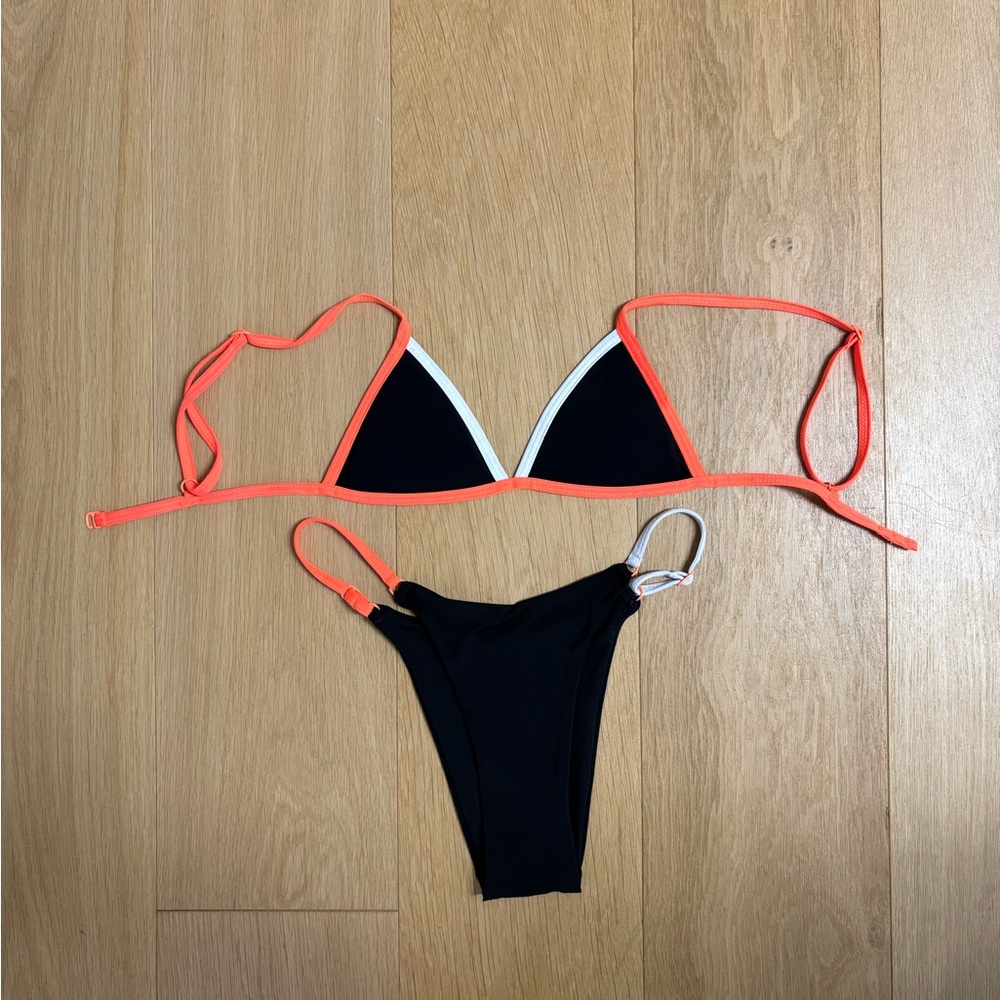 Oneone swimwear black orange and white bikini
